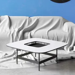 Журнальный столик Space S, 80х80 см, белый/темный камень