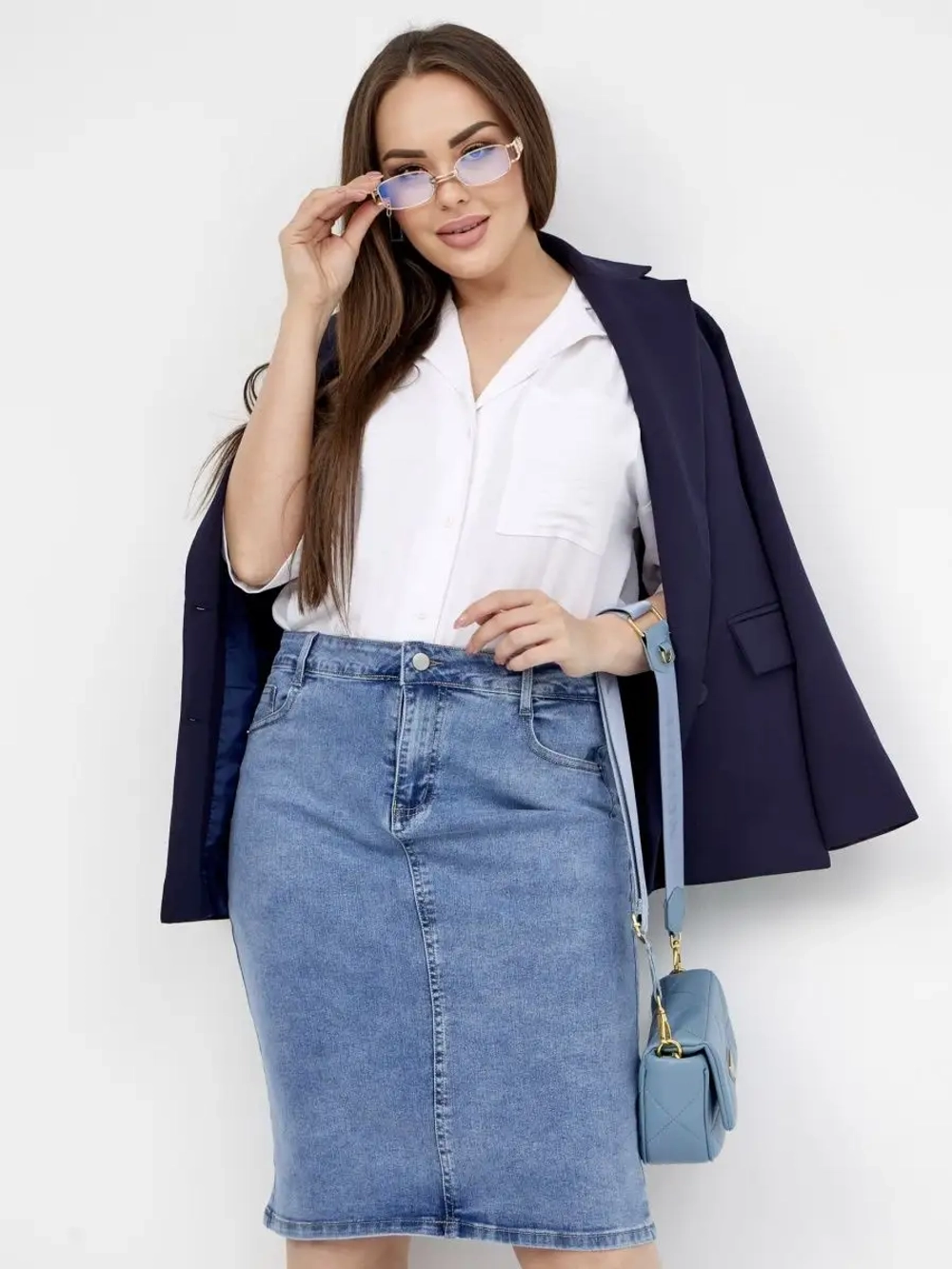 ❀ Юбка джинсовая большие размеры ❀