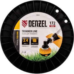 Леска FLEX CORD зубчатый квадрат 2.4 мм, 172 м, на DIN катушке для триммера Denzel 96804