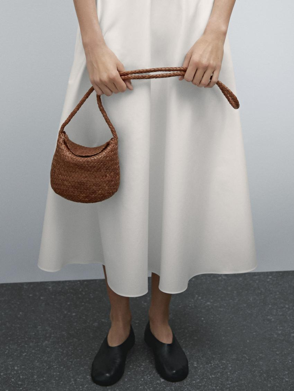 Massimo Dutti Сумка с ремнем через плечо, цвет кожи