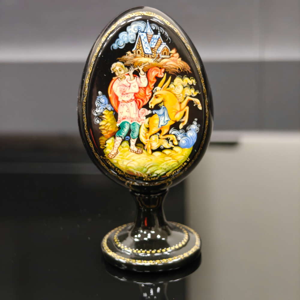 Яйцо сувенирное "Конек-горбунок"(ручная роспись Палех)