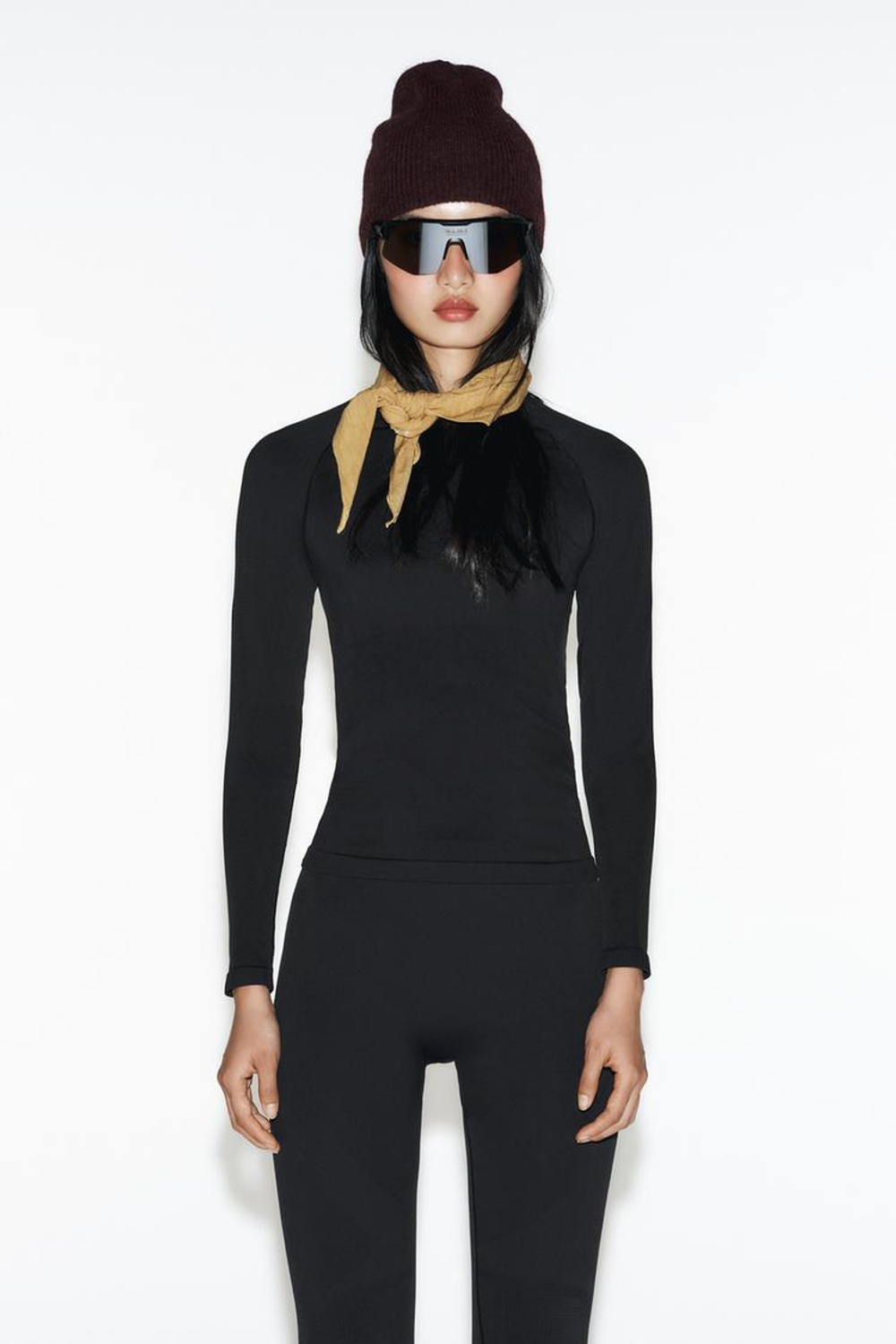 ZARA ТЕРМОФУТБОЛКА SKI COLLECTION, ЧЕРНЫЙ