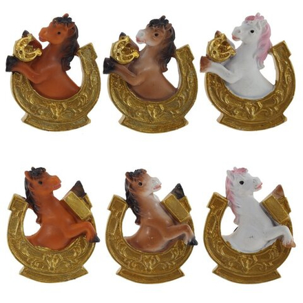 GAEM Магнит "Лошадка с подковой", L4,5 W1,5 H5,5 см, 6в.