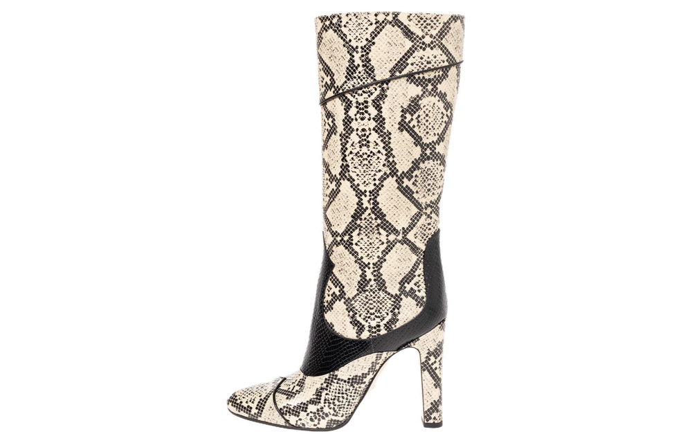 GUCCI Snakeskin-print Leather Boots
