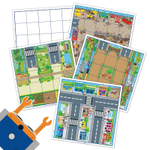 Комплект тематических полей Городские истории с роботом Ботли, 5 элементов