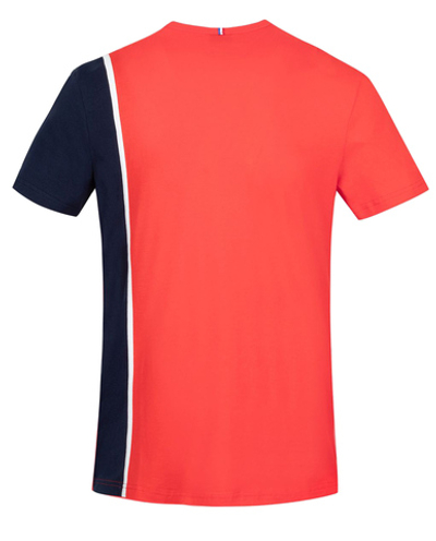 Мужская теннисная футболка Le Coq Sportif Saison 1 Tee SS No.1 M - tech red/bleu nuit