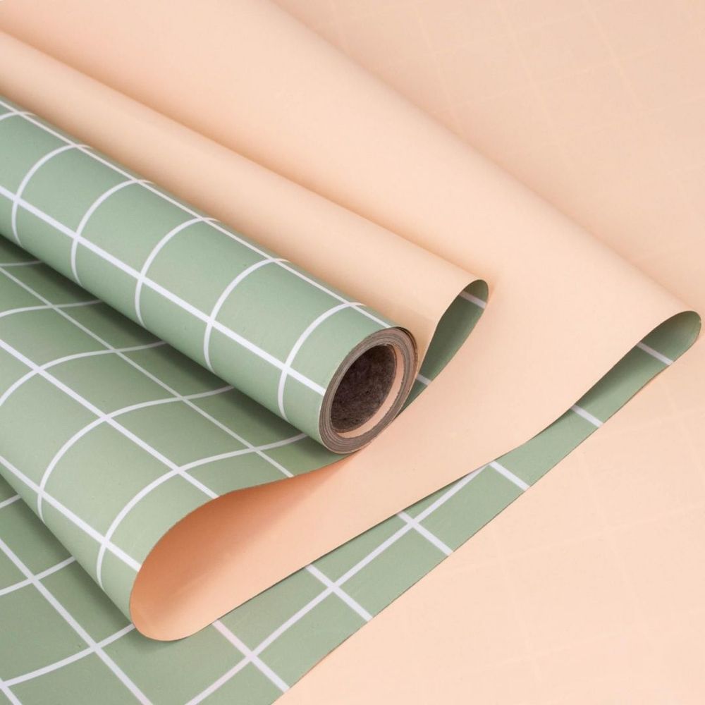 Пленка мат-я КЛЕТКА 58*10 ОЛИВА/ПЕРСИК