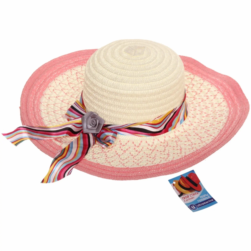 Шляпа женская с широкими полями «TiraMiSu- Ассоль», микс 6 цветов, р58, ширина полей 10 см