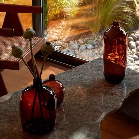 Ваза vessel, 27 см, коричневая