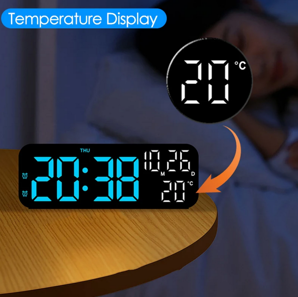 Часы настольные LED MIRROR YX-2802 Blue&White