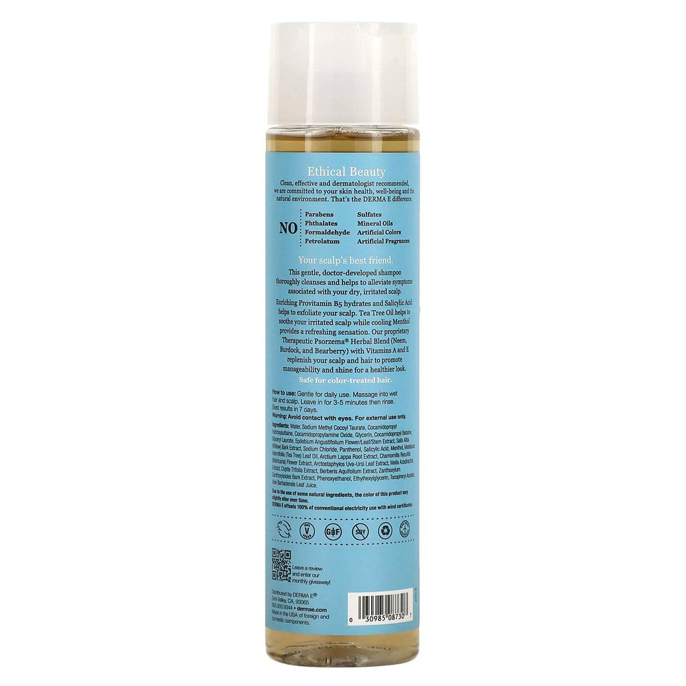 DERMA E, Scalp Relief Shampoo, шампунь для ухода за кожей головы, 296 мл (10 жидк. унций)