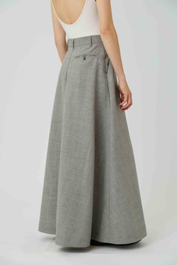 Юбка макси из светло-серой шерсти