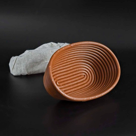 Овальная корзина для расстойки из пластика S, 21х14 см, до 500г теста