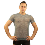 Мужская футболка в облипку с рисунком змеиной чешуи (Размер: L) (Цвет: серый)