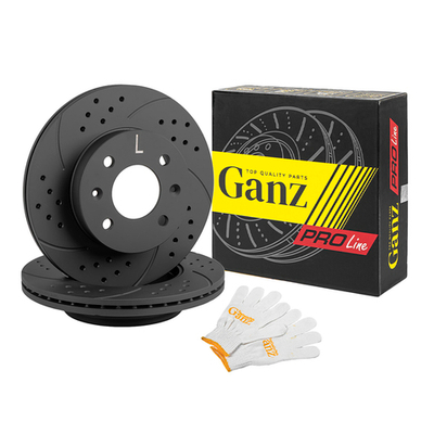 Диск тормозной передний перфорированный PRO-Line с покрытием (компл.2 шт) HYUNDAI Getz 1.1i-1.6i 02- GANZ GIJ10083S