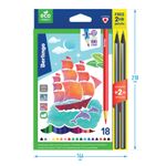 Карандаши цветные пластиковые Berlingo "Корабли", 18цв.+2 ч/г HB, заточен., картон, европодвес