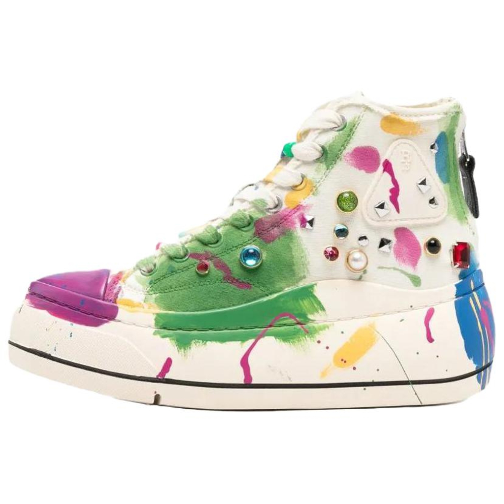 R13 High top Canvas Shoes Women"s Beige