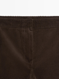 Massimo Dutti Расклешенные вельветовые брюки, шоколадный