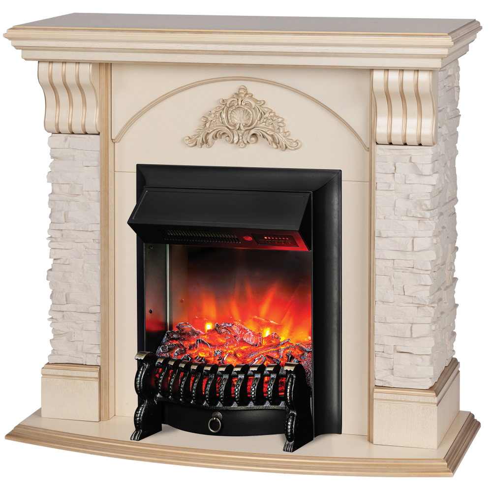 Каминокомплект Real Flame Athena WT с очагом Fobos Lux Black RC