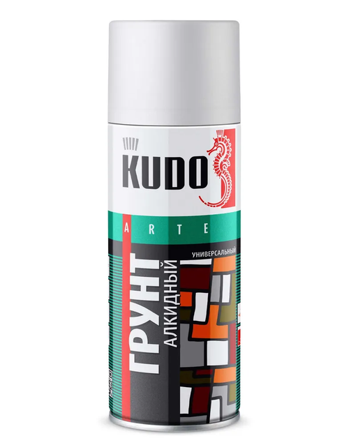 Грунт универсальный Kudo, белый, алкидный, аэрозоль, 520 мл