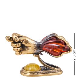 AM-3919 Фигурка «Фига летающая» (латунь, янтарь)