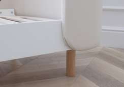 Кровать KIDI Soft для детей от 3 до 7 лет (молочный, экокожа)