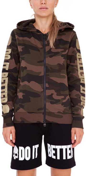 Женская Кофта теннисная Hydrogen Do It Better FZ Hoodie - зеленый