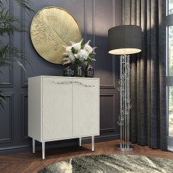 Комод Арт Колор leaves Стайл Сильвер с 2 полками Кремовый белый