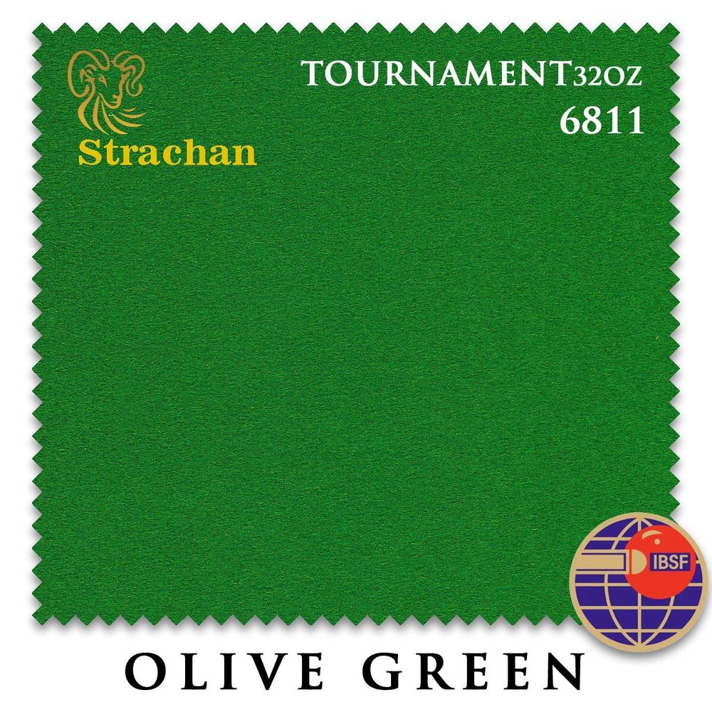 Сукно Strachan Snooker 6811 Tournament 32oz 193см Olive Green
