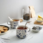 Кружка IKEA SILVERSIDA (СИЛВЕРСИДА), Синий, Белый, 400 мл