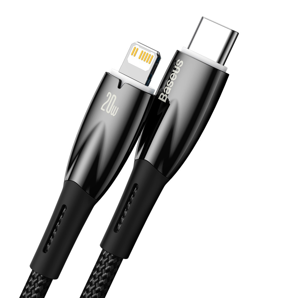 Lightning Кабель Glimmer Series Fast Charging Data Cable Type-C to iP 20W - Black