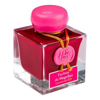 Чернила во флаконе Herbin Prestige 1670 50 мл Fuchsia de Magellan розовые с золотыми блестками (15063JT)