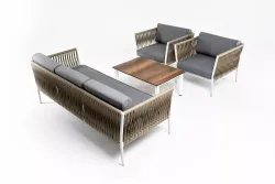 "Касабланка" лаунж-зона плетеная из роупа 5-местная, цвет серый