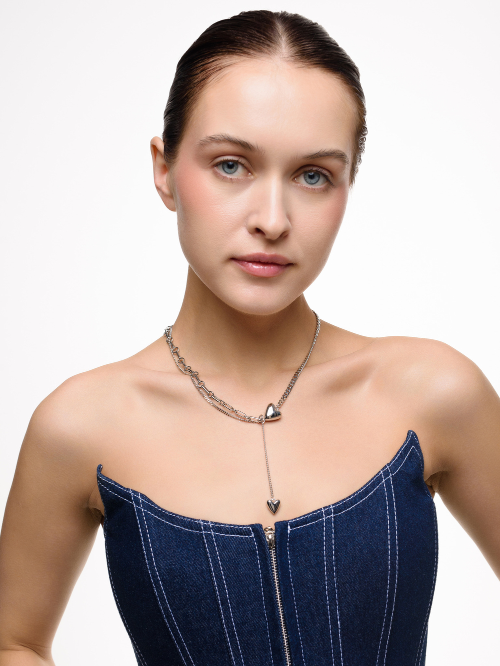 Колье "Double Love Reflection" Silver