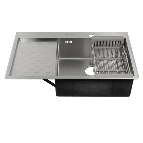 Мойка врезная 80*50 Правая Сатин ZANDINI Z8050SR