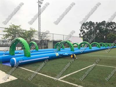 Водная горка без надувного дна, на подкачке ТУРБО "Хит",одинарная, 50*2*2 м