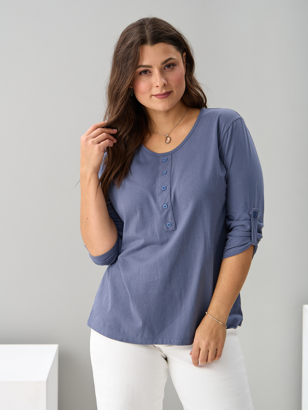 Лонгслив ЛНк-005/серофиолетовый