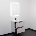 Подвесная тумба-умывальник Comforty Селенга-60 серый шелк с раковиной CF19696BX-60