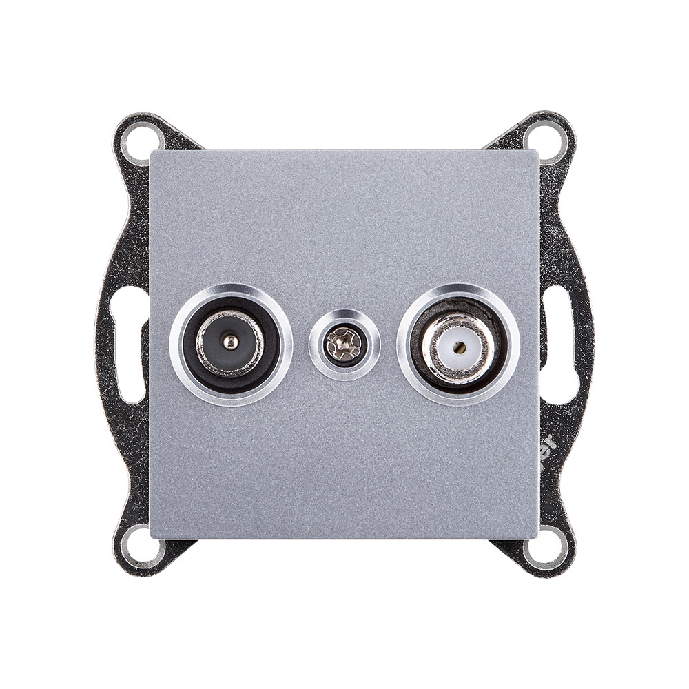 Розетка двойная TV (мама) + спутниковая SAT, серый Kollinger REA-035GY для Aspekt, Eleganz, Reflex