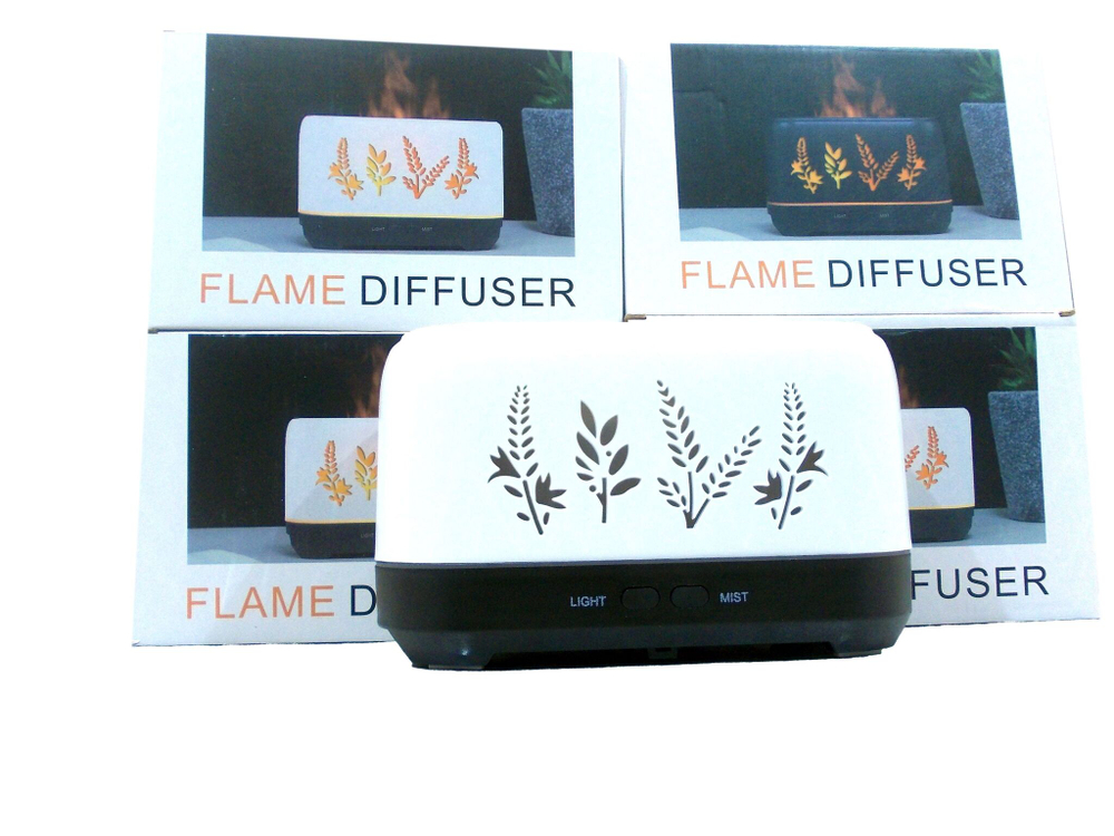 Светильник с увлажнителем эффект камина Flame Diffuser, белый