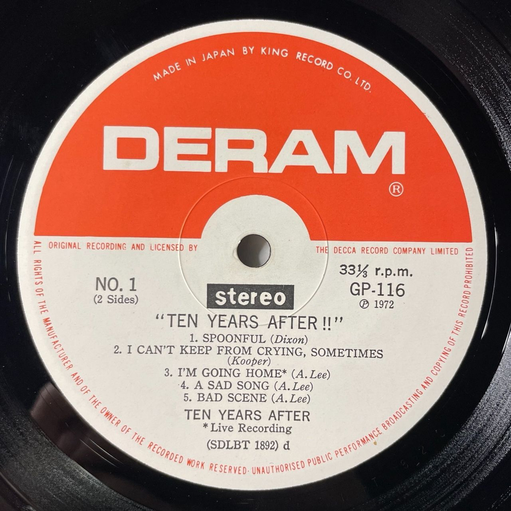 Винтажная виниловая пластинка LP Ten Years After (Japan 1972) (No Obi) Spoonful