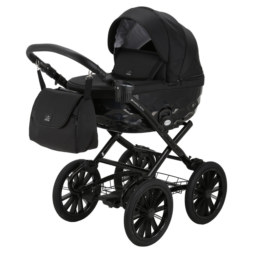 Детская коляска Adamex Chantal Retro 2 в 1 C213 (черный)