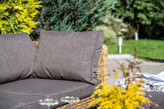 "Лунго" модуль диванный угловой с подушками, цвет соломенный (гиацинт)