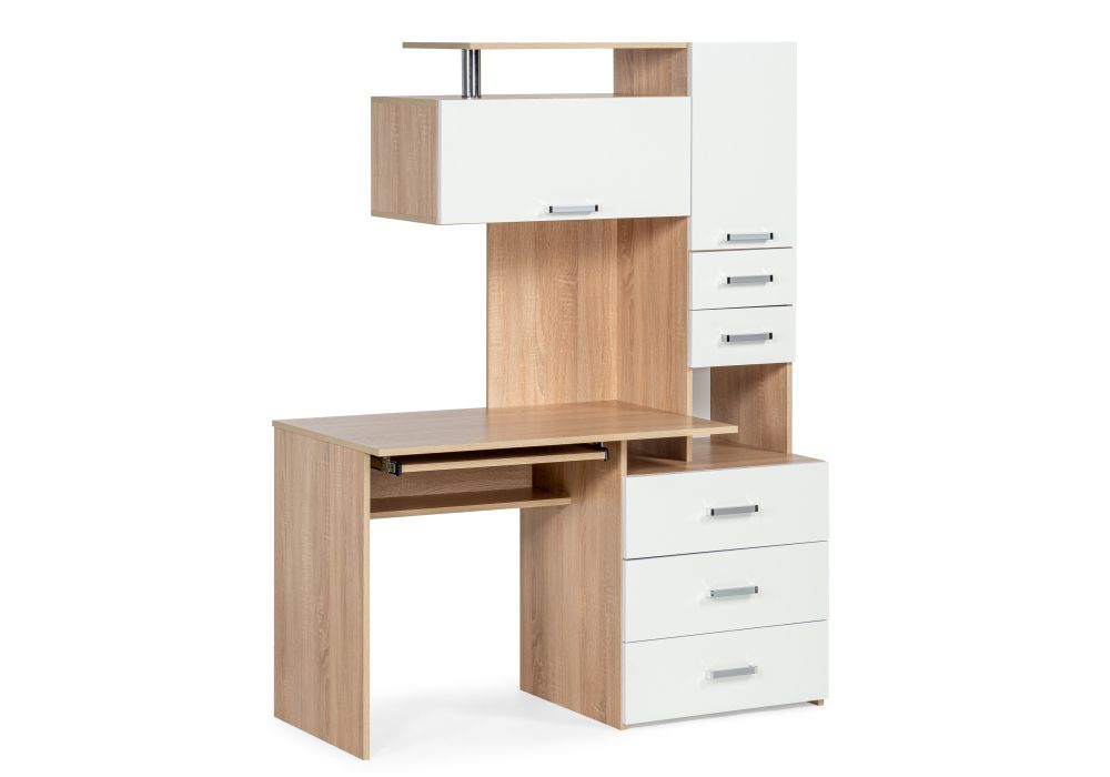 Стол компьютерный Джаз-17 левый 130х60х166,8 дуб сонома