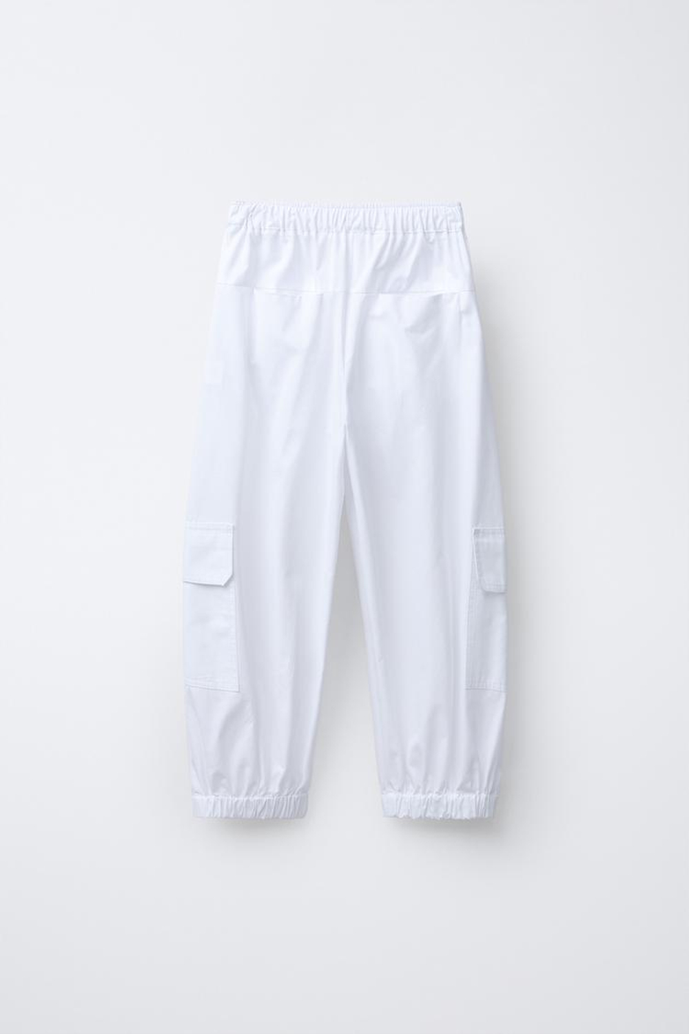 ZARA БРЮКИ-КАРГО, БЕЛЫЙ