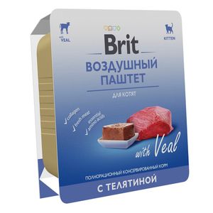 Воздушный паштет для котят Brit Premium, телятина