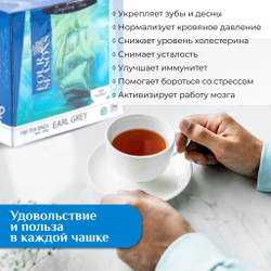 4 сезона EarlGrey, черный цейлонский чай премиум качества, 100 пакетиков