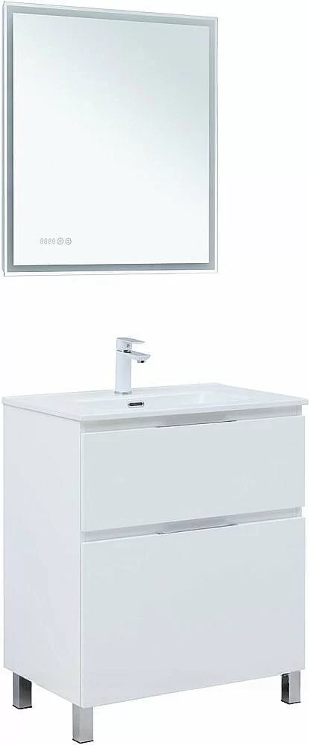 Тумба с раковиной Aquanet Алвита new 70 344133+330430 белая матовая