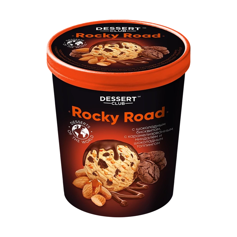 Мороженое Dessert Club Rocky Road карамель 420 гр