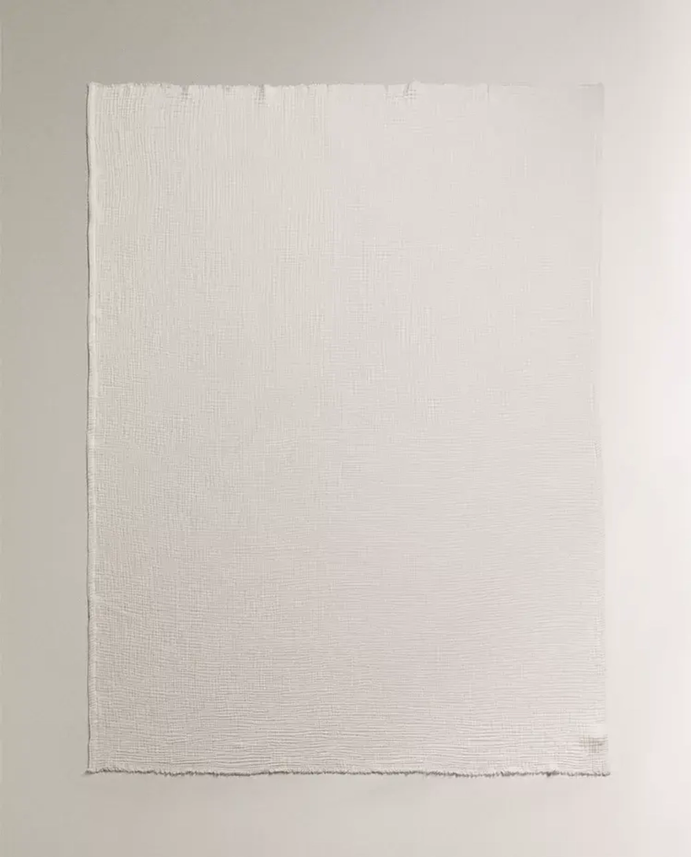 ZARA HOME ПЛЕД ИЗ ХЛОПКОВОГО МУСЛИНА, ЭКРЮ